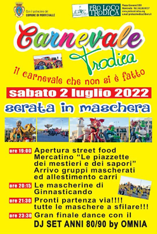 Si terrà a Luglio il 35° Carnevale di Trodica - Sagre Marche